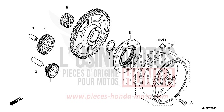 EMBRAYAGE DE DEMARRAGE de Integra 750 PEARL GLARE WHITE (NHB53) de 2019
